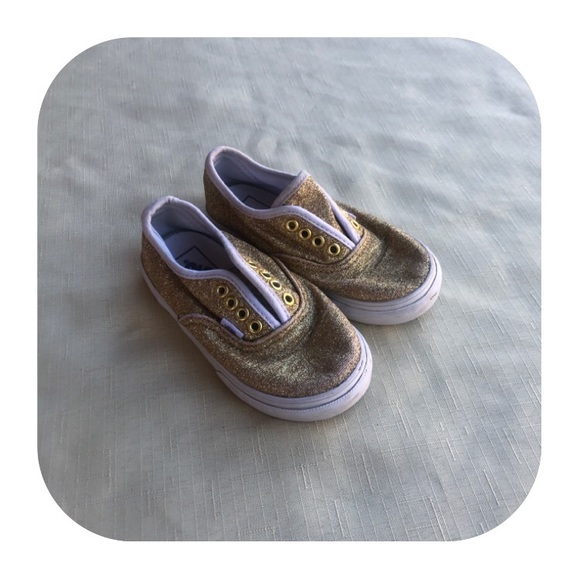 gold glitter vans toddler